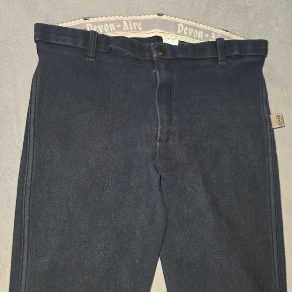 Devon-Aire Pants - Devon Aire Womens Navy Blue Knee Patch Equestrian Breeches Riding Pants Large